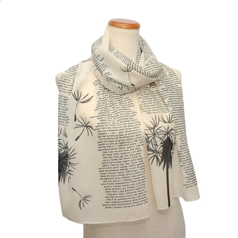 Renascence by Edna St. Vincent Millay Chiffon scarf, Summer scarf, Light scarf, Spring scarf