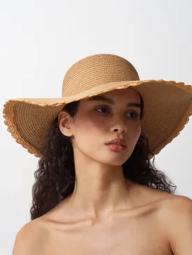 Scalloped Edge Straw Hat