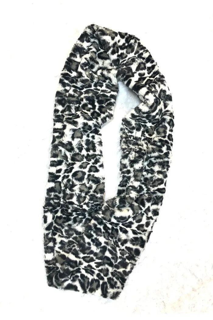 Snow Leopard Minky Infinity Scarf