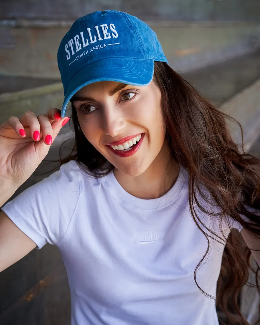 Stone-Washed Dad Cap in Aqua