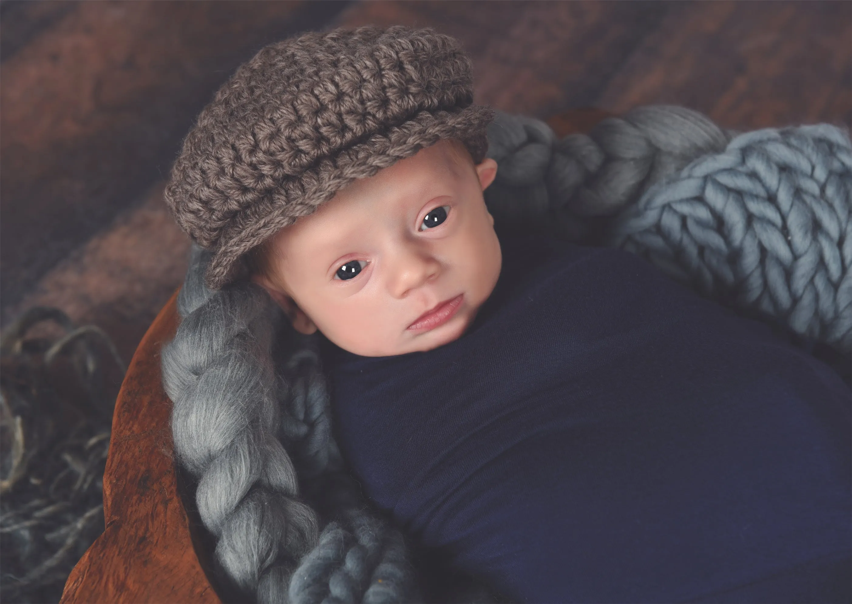 Taupe Irish wool newsboy hat