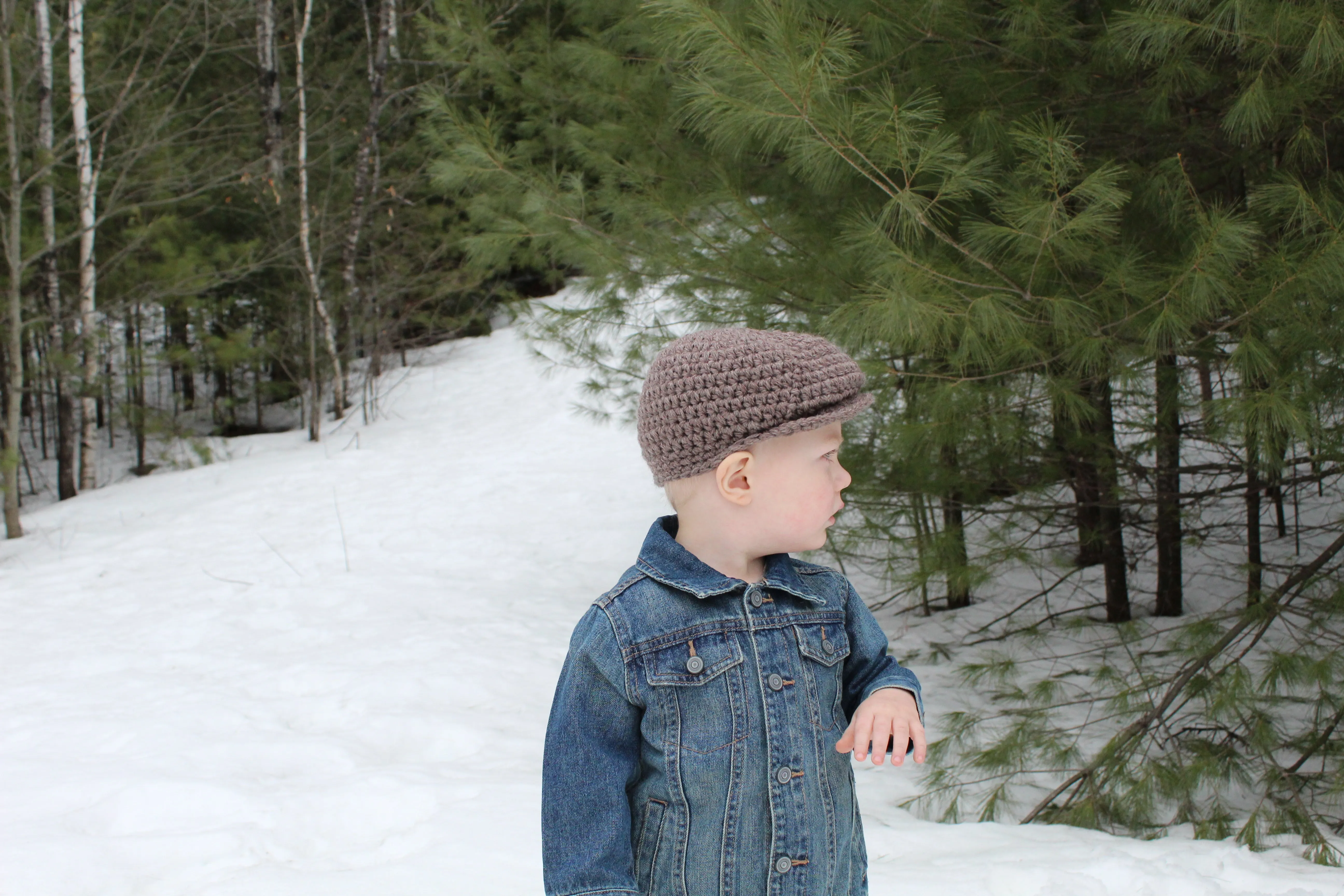 Taupe Irish wool newsboy hat