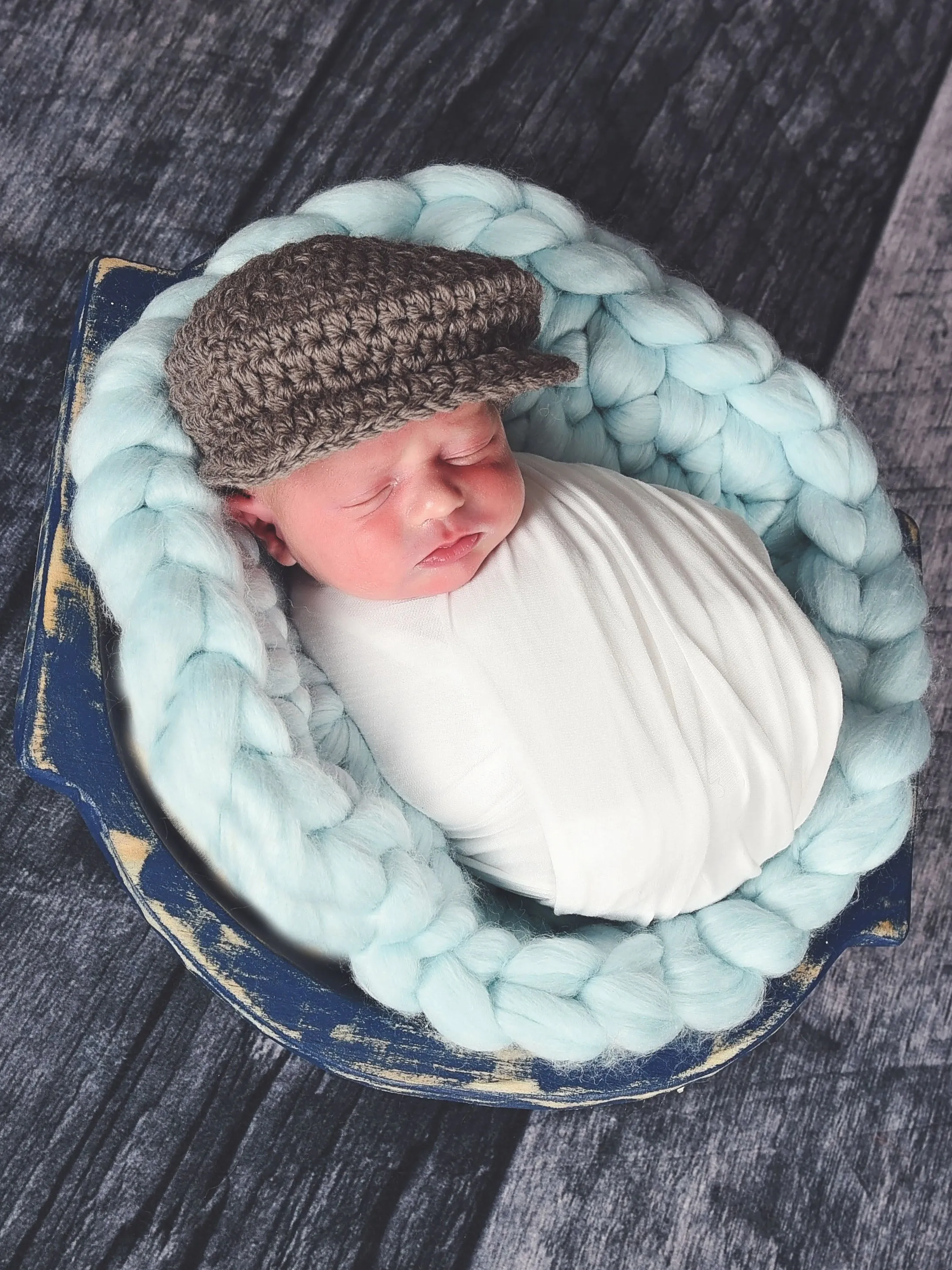 Taupe Irish wool newsboy hat