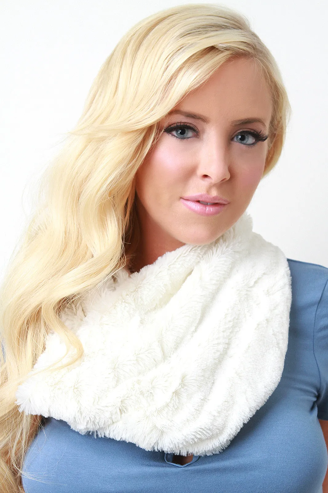 Thin Faux Fur Infinity Scarf