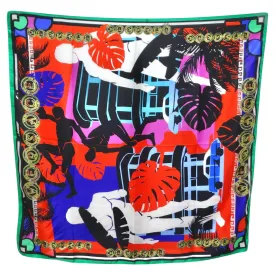 Versace Multicolor Silk Printed Scarf