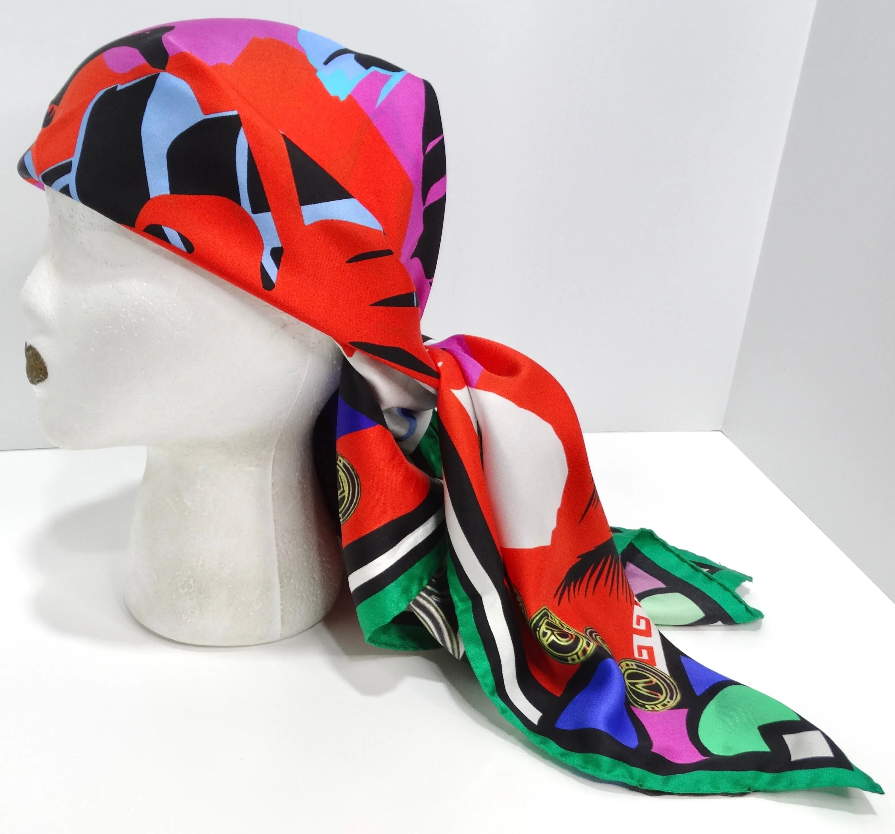 Versace Multicolor Silk Printed Scarf