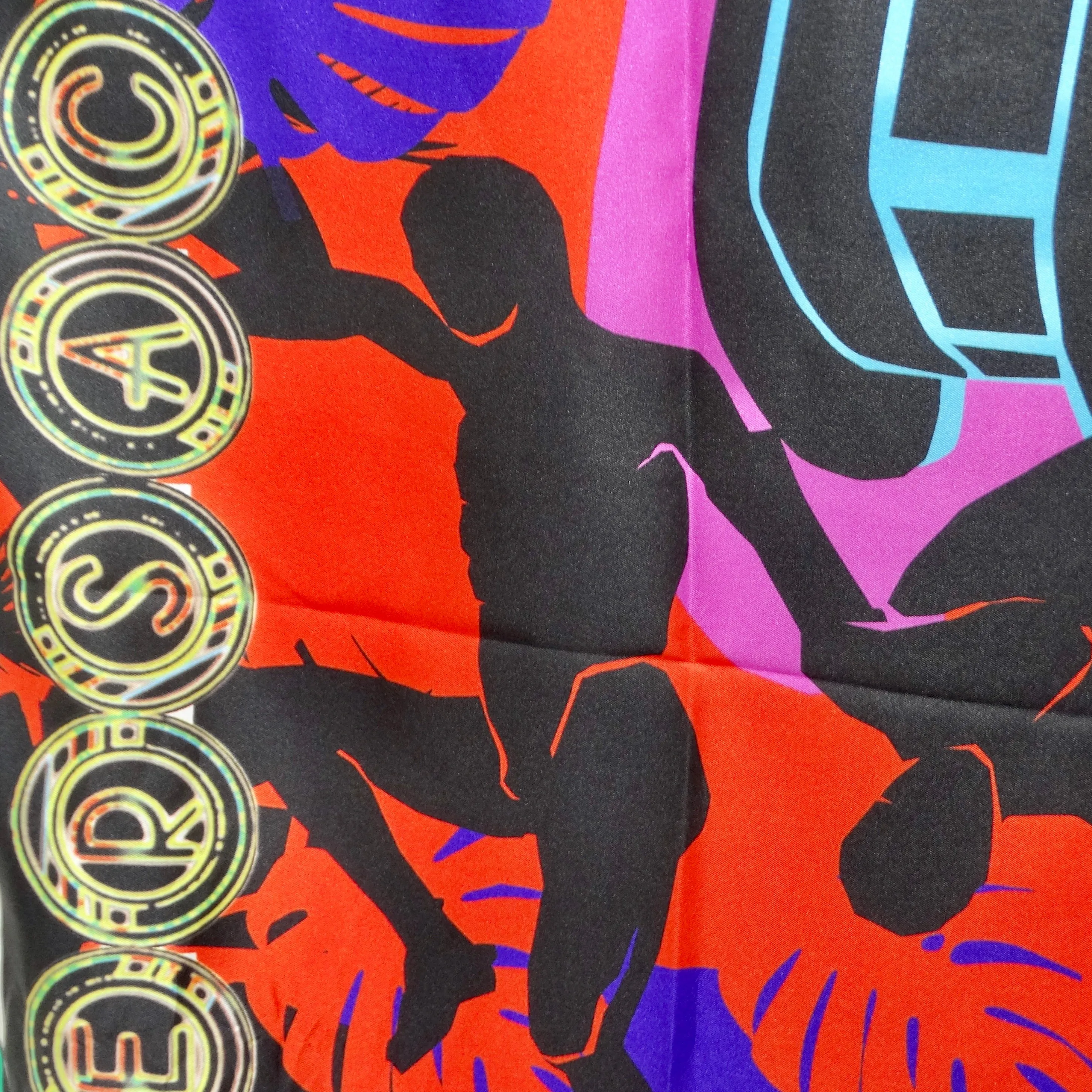 Versace Multicolor Silk Printed Scarf