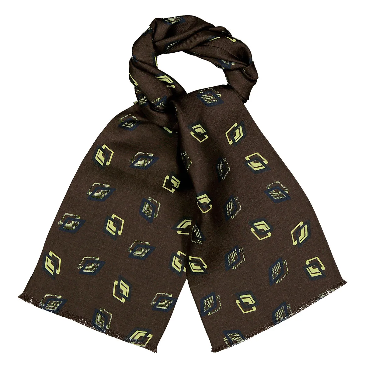 Vintage silk tie scarf brown