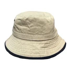 Washed Cotton Bucket Hats Caps With Trim Two Tone Fishermans Beach Hat Unisex