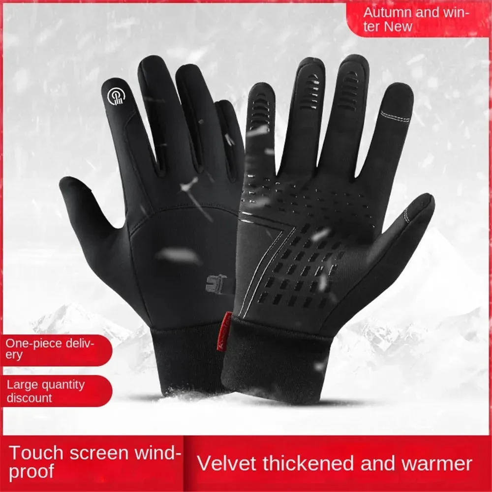 Winter Men Women Gloves Touch Cold Waterproof Motorcycle Cycle Gloves Male Outdoor Sports Warm Thermal Fleece Running Ski Gloves