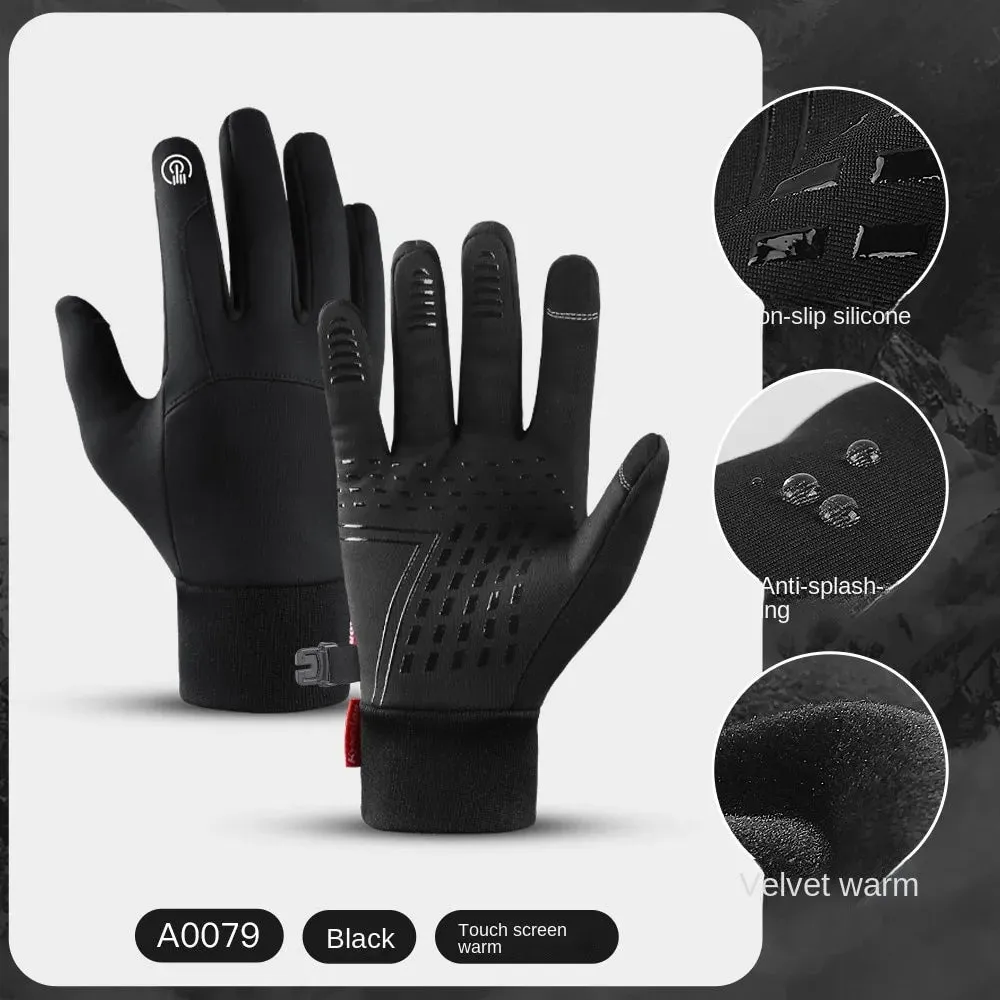 Winter Men Women Gloves Touch Cold Waterproof Motorcycle Cycle Gloves Male Outdoor Sports Warm Thermal Fleece Running Ski Gloves