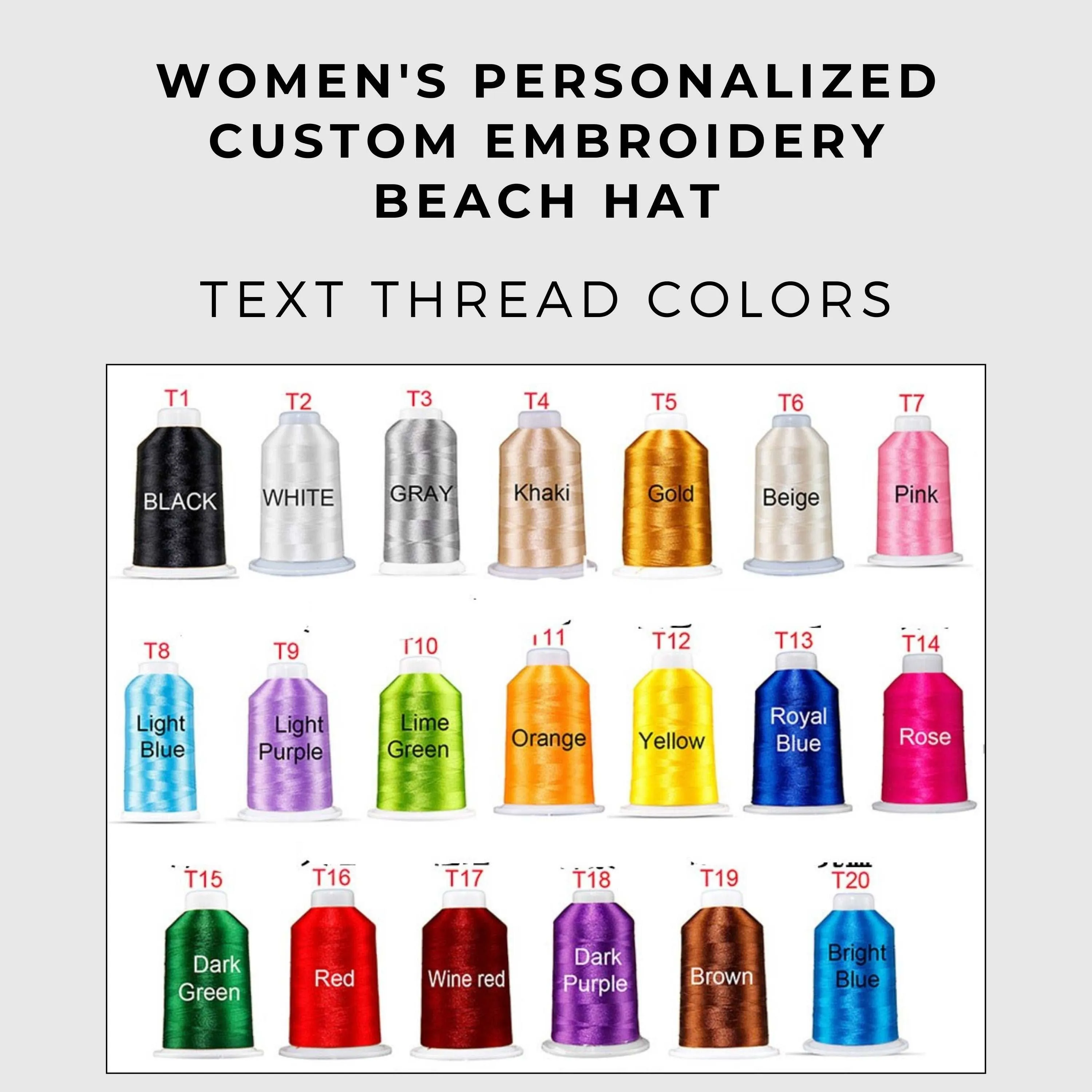 Women's Personalized Custom Embroidery Beach Hat